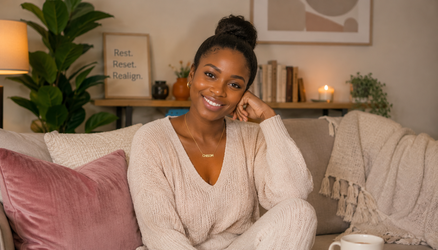 Chisom relaxing at home